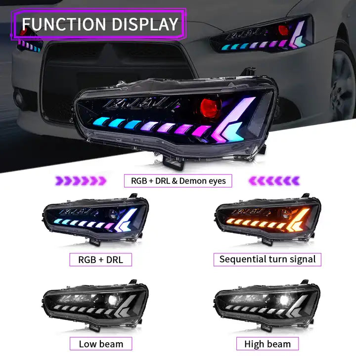 Faros Lancer Evo X- RGB